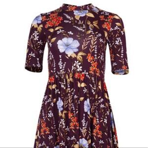 Forever 21 NEW Purple & Orange Floral Dress Size Medium new skater style